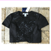 $2690 Oscar De La Renta Black SS Jacket with Beaded Details, size 8