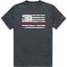 RapDom Thin Red Line US Flag Tactical Graphics Mens Tee [Heather Charcoal Grey - M]