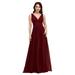 Ever-Pretty Womens Elegant Chiffon Long Maxi Evening Cocktail Bridesmaid Wedding Party Dresses for Women 90163 Burguudy US4