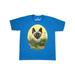 Inktastic Bee Happy with Cute Cat in Flowers Tween Short Sleeve T-Shirt Unisex Pacific Blue M