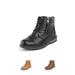 Bruno Marc Kids Boys Zipper Motorcycle Leather Boots Hiking Boots Ankle Boots APACHE-03-K BLACK Size 6