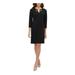TOMMY HILFIGER Womens Black 3/4 Sleeve Jewel Neck Above The Knee Shift Wear To Work Dress Size 6P