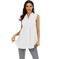 Sexy Dance Women Sleeveless Button Up Tank Tops Henley V Neck Shirts Loose Comfy Blouse Tunic White S