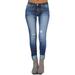 Women Denim Pants Jeans Mid Waist Skinny Denim Jeans Slim Fit Stretchy Trousers Plus Size S-XXXXXL