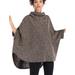 YEYELE Women Knitted Sweater Poncho Coat Solid Color Elegant Pullover Jumper Irregular High Low Hem Cape Cloak Blouse