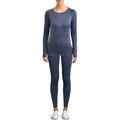 ClimateRight by Cuddl Duds Women's Plush Warmth Long Underwear Thermal Top and Legging 2-Piece Set