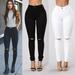 Women's Ripped Trousers Destroyed Distressed Slim Casual Boyfriend Pants Jeans