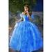 Pudcoco New Movie Scarlett Sandy Princess Dress blue Cinderella Costume Adult girls