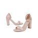 Snug Womens Suede High Heel Sandals Ladies Party Buckle Wedding Bride Going Out Shoes