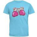 Cartoon Hands Fight Pink Fist Cancer Ribbon Mens T Shirt Sky 2XL