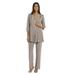 R&M Richards Women's Lace ITY 2 Piece Pant Suit - Mother of the bride outfit, 6 Mocha