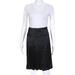 Pre-ownedCalvin Klein Womens Solid Top Stitched Pleated Knee Length Skirt Black Size S