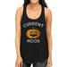 Pumpkin Current Mood Womens Black Racerback Workout Tank Top Cotton