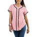 Ma Croix Womens Baseball Button Down Jersey Hip Hop Softball Athletic Short Sleeve Tee Sportswear