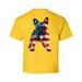 Awkward Styles American Flag French Bulldog Youth Shirt I'm American USA French Bulldog T shirt for Boy Proud American USA French Bulldog T shirt for Girl Red White Blue USA Print on the Back Only