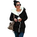 New Autumn Winter Women Hoodies Coat Warm Fleece Coat Zip Up Outerwear Hooded Sweatshirts Casual Long Jacket Plus Size