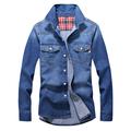 Spftem Men's Autumn Winter Casual Vintage Wash Distressed Denim Jacket Coat Top Blouse