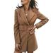 GMBEAUTY Womens Plus Size Wool Lapel Long Coat Trench Parka Jacket Overcoat Outwear Winter