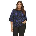 ellos Women's Plus Size Relaxed Wide Sleeve Blouse Shirt