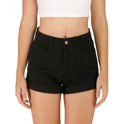 Womens Denim Shorts Vintage Mid Rise Ripped Stretchy Folded Hem Jean Shorts Casual Hot Shorts Sport Short Pants Bermuda 