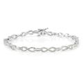 Shop LC 10K White Gold White Diamond Link Bracelet Size 7.25" Ct 1 G-H Color I3 Clarity
