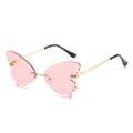 Luxury Special Vintage Fashion Eyewear Women Fashion Butterfly Modeling Rimless Sun Glasses Ocean Piece Metal Eyewear UV400