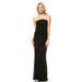 S-TWELVE Black Lace Full Lined Strapless Maxi Tube Dress, Small