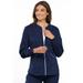 Cherokee Luxe Sport Scrubs Warm Up Jacket for Women Zip Front CK300, S, Navy