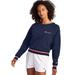 Champion Womens Campus French Terry Crew, S, Athletic Navy, S, Athletic Navy