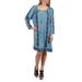 24Seven Comfort Apparel Willow Denim Long Sleeve Peasant Dress