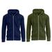 2 Pack Men's Fleece Zip-Up Hoodie