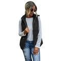 Spree-Vest Coat Women's Vest Jacket Zipper Pocket Vest Coat Hooded SleevelessVest Coat Outerwear Vests Casual Hooded Coat