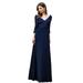 Ever-Pretty Women's V-Neck A-line Chiffon Long Sleeve Sparkle Cocktail Dress 00751 Navy Blue US16