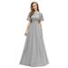 Ever-Pretty Juniors Dress Round Neck Sequin Semi Formal Dresses for Juniors 09043 Gray US6