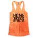 Women's Yoga Tank Top "Home Is Where My Mat Is" - Burnout Tank Top - Gift - Funny Threadz, Neon Orange, Large