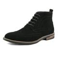 Bruno Marc Mens Ankle Chukka Boots Suede Leather Casual Oxford Shoes URBAN-02 BLACK Size 14