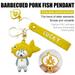 VONTER Creative Cute Cat Butt Keychain Cartoon Epoxy Key Chain Ring Schoolbag Doll Pendant Cute creative cat fork fish burn cartoon key chain, creative gift key ring bag pendant doll