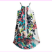 Sweet Heart Rose Tropical-Print High-Low Swing Dress, Multicolor, size 7