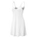 MBJ WDR1090 Womens V Neck Spaghetti Strap Tunic Short Dress S WHITE