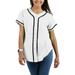 Ma Croix Womens Baseball Button Down Jersey Hip Hop Softball Athletic Short Sleeve Tee Sportswear