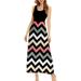 Plus Size Women Sleeveless Long Maxi Dress Ladies Casual Stripes Sun Dress V Neck Loose Boho Dresses