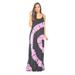 21619-CB-3X Riviera Sun Summer Dresses Maxi Dress Sundresses for Women (3X, Black / Pink)
