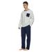 MintLimit Mens Pajamas Classic Stripe Top with Pure Pants Men's Cotton Sleepwear Pajamas Set Long Pjs Sets Collection Men Plus Size Blue M