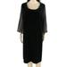 Women Dress Plus Shift Beaded Neck Velvet 18W