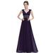 Ever-Pretty Womens Sleeveles Chiffon Long Bridesmaid Formal Cocktail Party Dresses for Women 86972 Purple US16