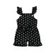 ZIYIXIN Baby Romper Polka Dots Print Square Neck Sleeveless for Girls Green/Apricot/Black/Red