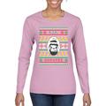 Harambe R.I.P RIP Ugly Christmas Sweater Womens Graphic Long Sleeve T-Shirt, Light Pink, Small
