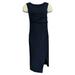 Lisa Rinna Collection Dress Sz 2XS Side Ruched Sleeveless Midi Blue A308775