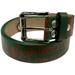 Nightmare On Elm St - Forest Green/Red Stripes Leather Belt - Large