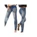 Taykoo Sexy Women Denim Leggings Stretchy Slim Leggings Skinny Embroidery Pants